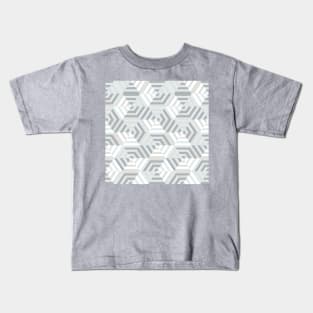 Retro Gray Hexagons Kids T-Shirt